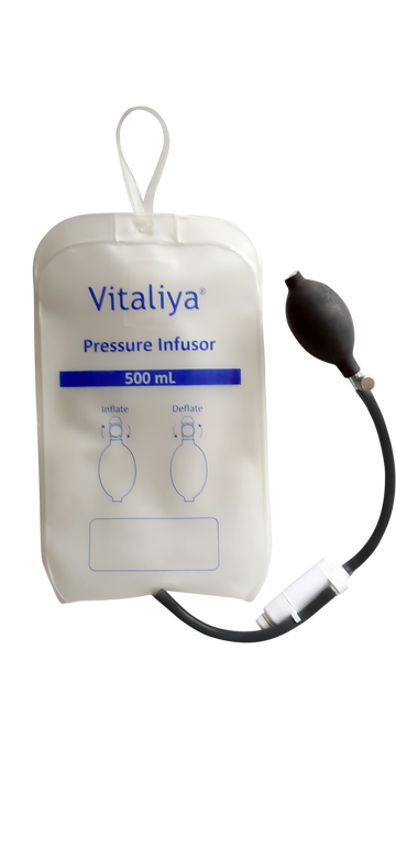 Buy Pressure Infusion Bag 500cc Piston Gauge with Stopcock Vitaliya. Medical-grade pressure infusion bag. Fast shipping across India.
