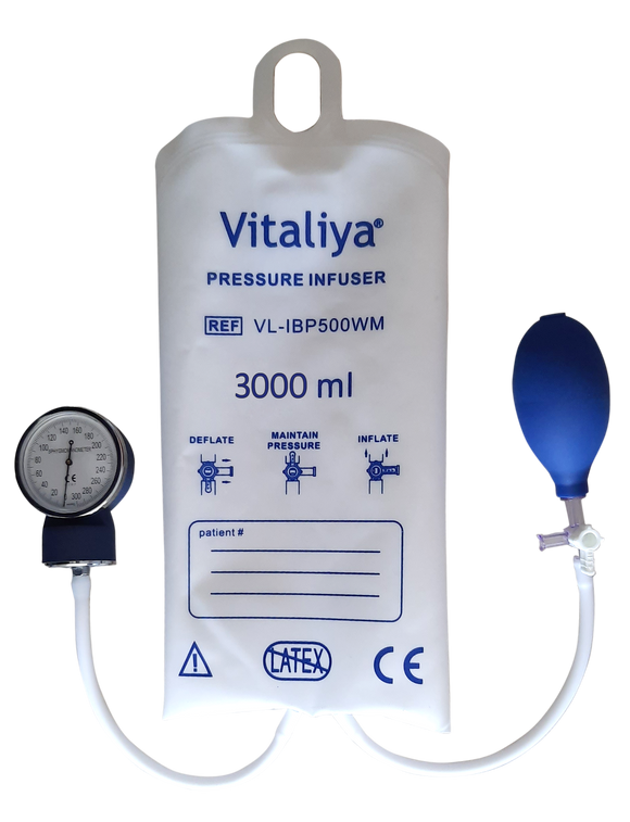 Buy Pressure Infusion Bag with Aneroid Gauge 3000ml Vitaliya. Medical-grade pressure infusion bag. Fast shipping across India.