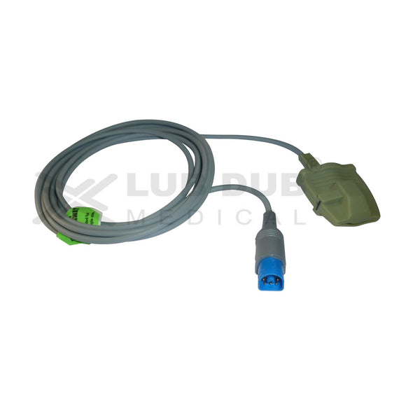 Buy SpO2 Probe Reusable Adult Bone Grey 3 Meter compatible with HP / Philips Halfmoon Rubber type connector. Pulse oximeter probe for patient monitoring. Fast shipping across India.