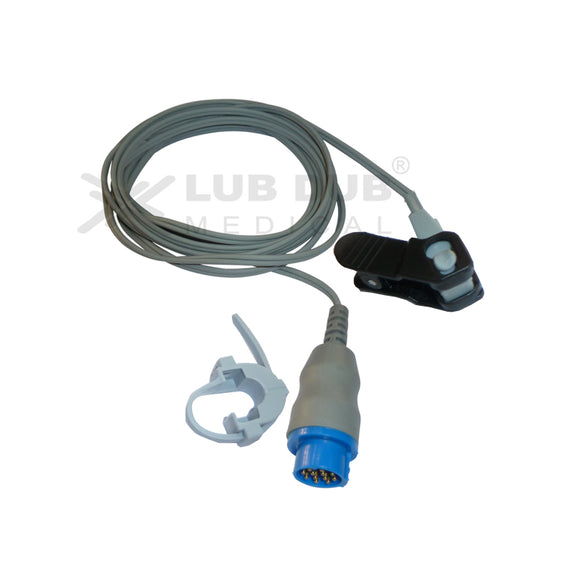 Spo2  Neonatal 3 Mtr Probe Compatible with Schiller Truescope Mini 12 Pin (8) D Y Cum type - LubdubBazaar