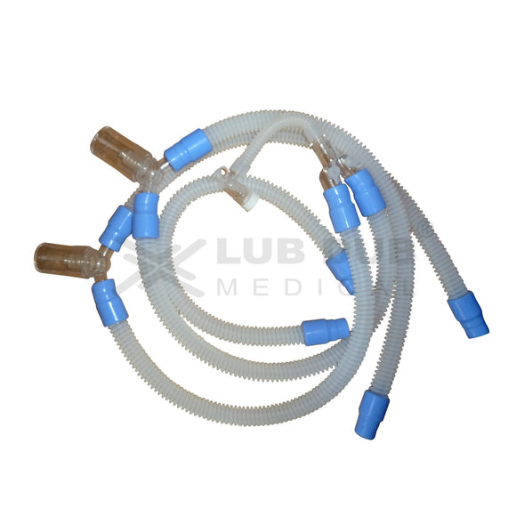 Buy Reusable Silicone Dual Heated Wire Ventilator Circuit (DWT) Adult 1.2 meter with Blue End Cuff. Heated wire breathing circuit for ICU ventilators. Fast shipping across India. - LubdubBazaar