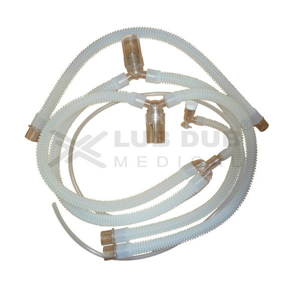 Buy Reusable Silicone Dual Heated Wire Ventilator Circuit (DWT) Adult with Proximal Line. Heated wire breathing circuit for ICU ventilators. Fast shipping across India.