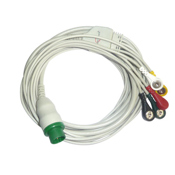 5 Lead ECG Cable Compatible with Schiller Argus 12 pin Clip type