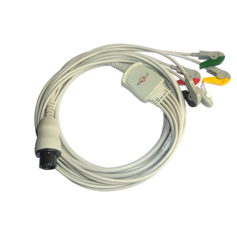 5 Lead ECG Cable Compatible with Spacelab  6 Pin Clip type - LubdubBazaar