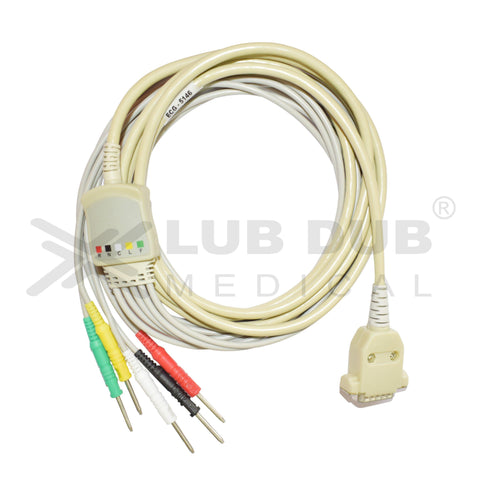 5 Lead ECG Cable Compatioble with RR Meditech  4mm 15 Pin Banana type - LubdubBazaar