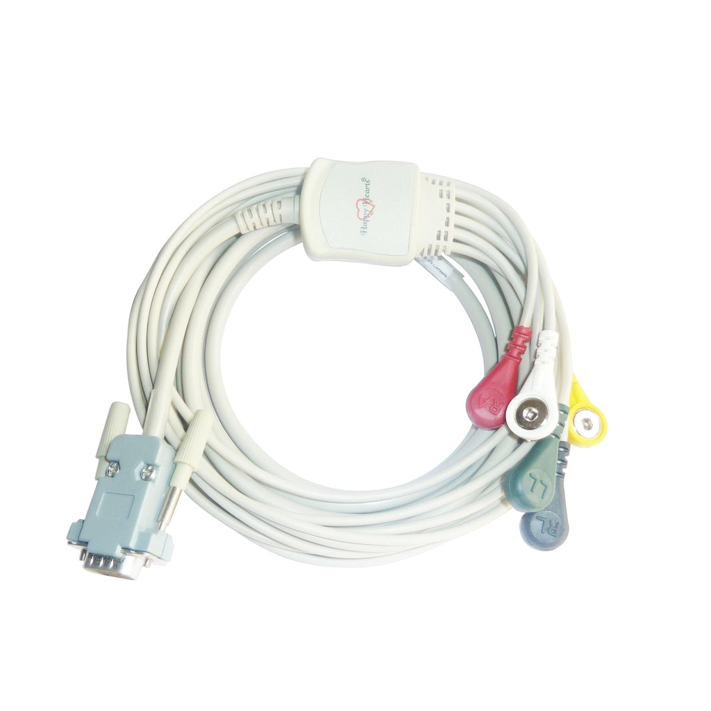5 Lead ECG Cable Compatible with Schiller Samiks DB9 Snap type - LubdubBazaar