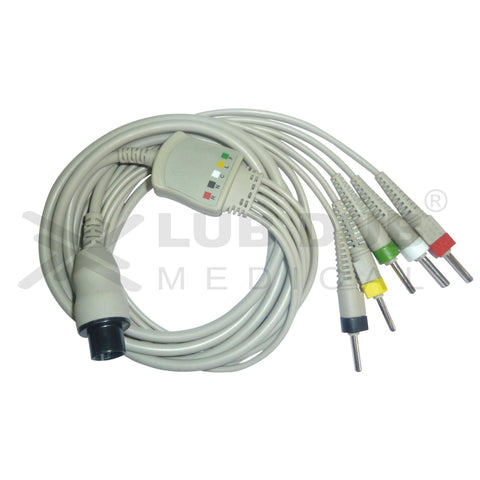 5 Lead ECG Cable Compatible with Mindray  6 Pin Banana type - LubdubBazaar